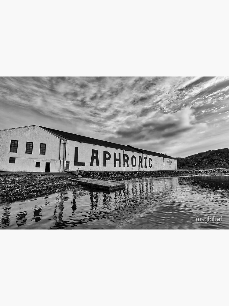 Disover Laphroaig Distillery Black and White Canvas