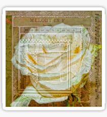 Collaged White Rose Sticker