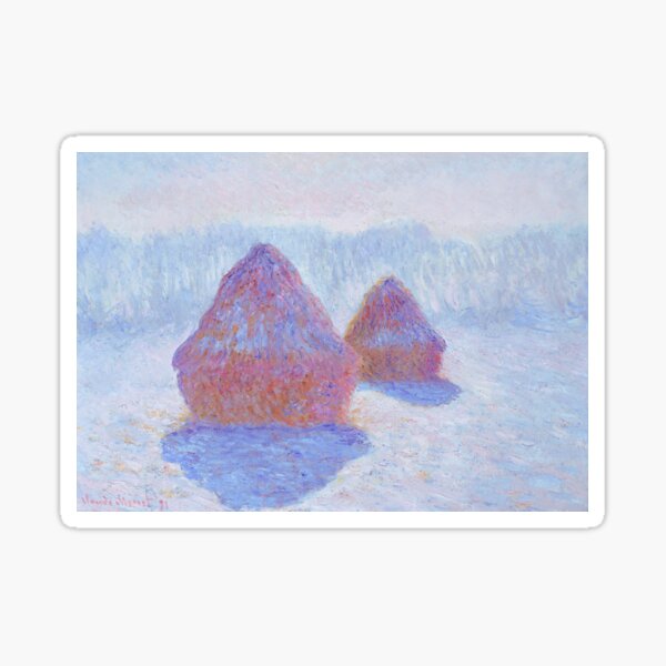 Luna Haystacks (Effect of Snow and Sun) (1891) by Claude Monet Sticker