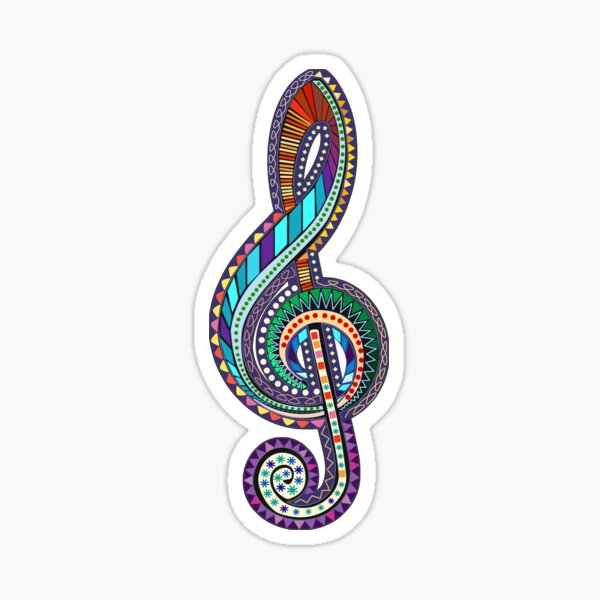 Carnival Treble Clef - Music Annotation Sticker