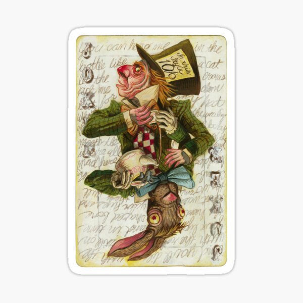 "Mad Hatter Joke Card " Sticker for Sale by streetzrart Redbubble