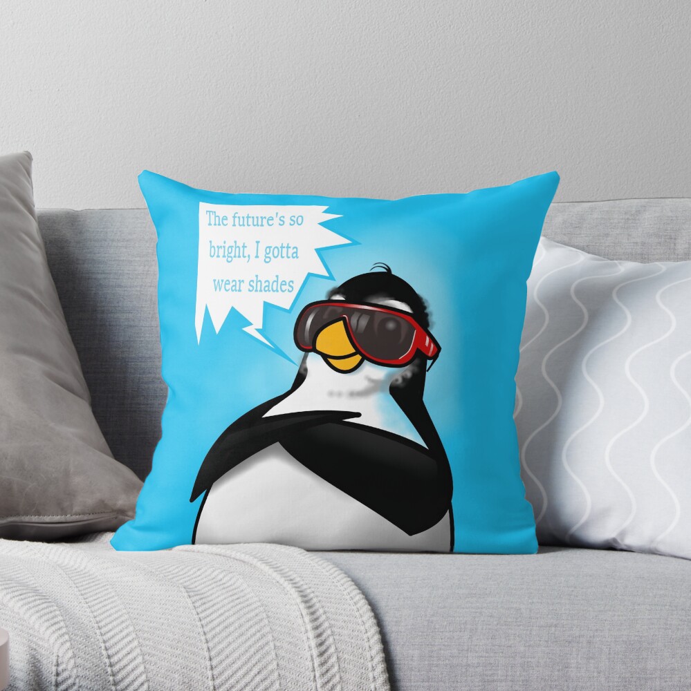 Penguin Fun - Cool Times Throw Pillow