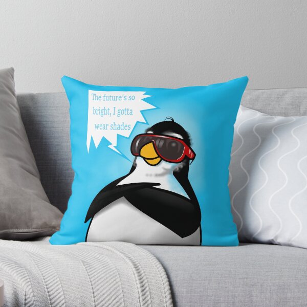 Penguin Fun - Cool Times Throw Pillow