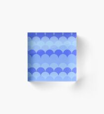 Blue Scalloped Pattern Acrylic Block
