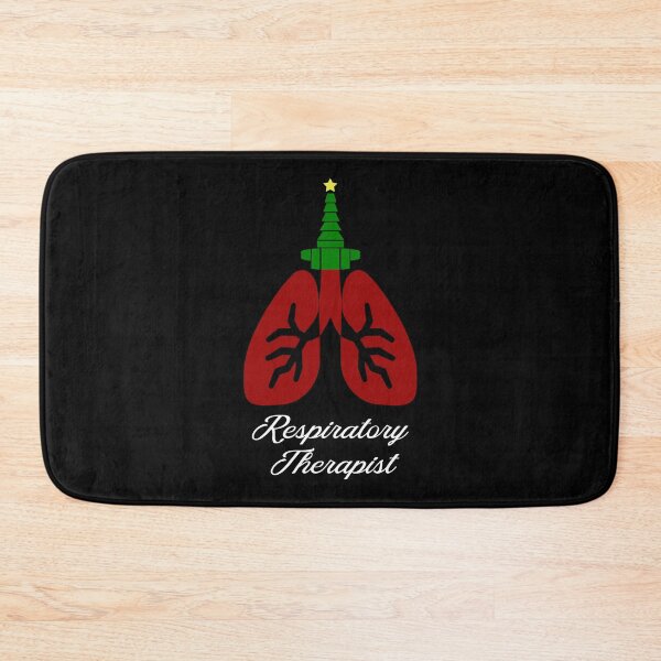 Item preview, Oxygen Christmas Tree with Lung, Respiratory Therapist Christmas, Black Background designed and sold by BearAndCat.