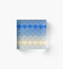 Gradient Blue Scalloped Pattern Acrylic Block
