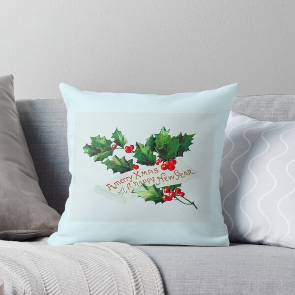 Item preview, LunaVintage holly branch vector con Merry X'mas y A Happy New Year wish. designed and sold by Dareshift.