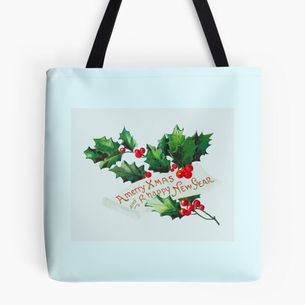 Item preview, LunaVintage holly branch vector con Merry X'mas y A Happy New Year wish. designed and sold by Dareshift.