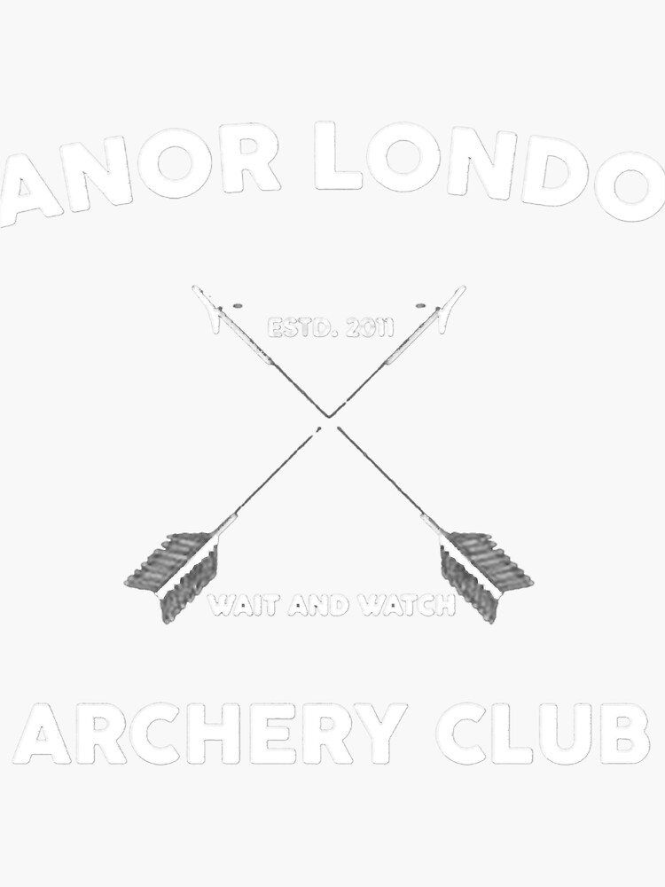 Andor Londo Archery Club Sticker For Sale By BlyGoop Redbubble   Bg,f8f8f8 Flat,750x,075,f Pad,750x1000,f8f8f8 