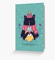Winter cat Greeting Card