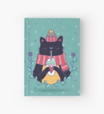 Winter cat Hardcover Journal