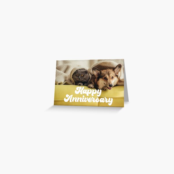 Item preview, HAPPY ANNIVERSARY (CAT & DOG) designed and sold by Paper Bee Gift Shop.