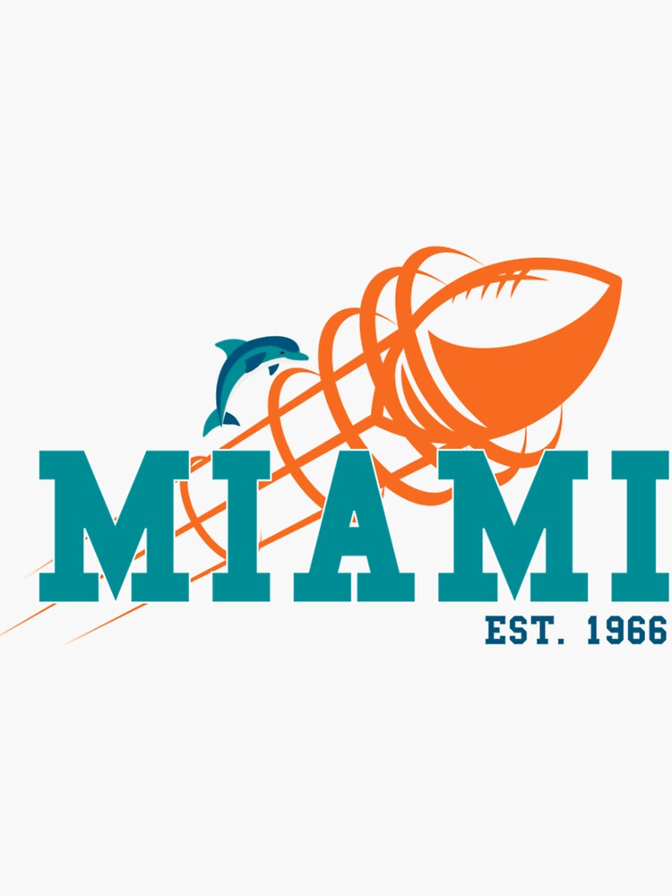 1966 First ever Miami Dolphins Logo Retro Vintage Sticker Decal