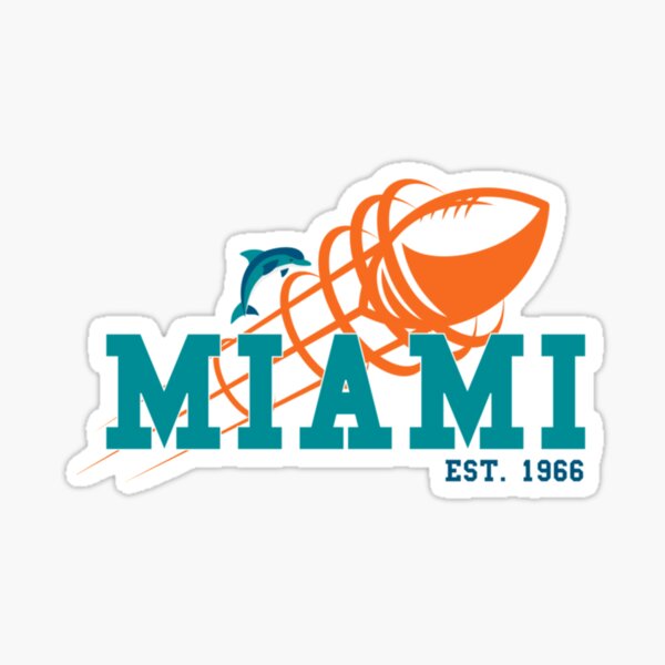 1966 First ever Miami Dolphins Logo Retro Vintage Sticker Decal Car NFL  football