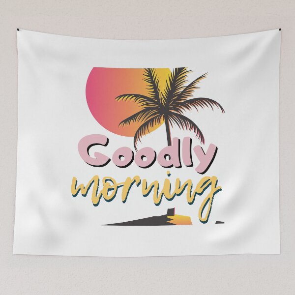 Item preview, Goodly Morning Beach Time with Palm Trees designed and sold by Quirky Dez.