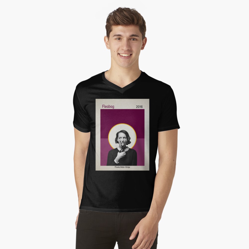 Vista previa del artículo con la obra «Camiseta de cuello en V», diseñado y vendido por Lourdesch.