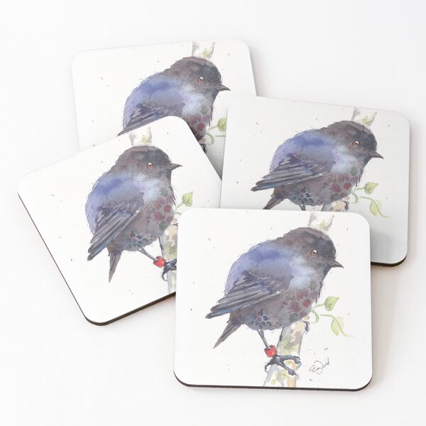 Item preview, Karure - New Zealand Black Robin designed and sold by ElizabethKiwi.