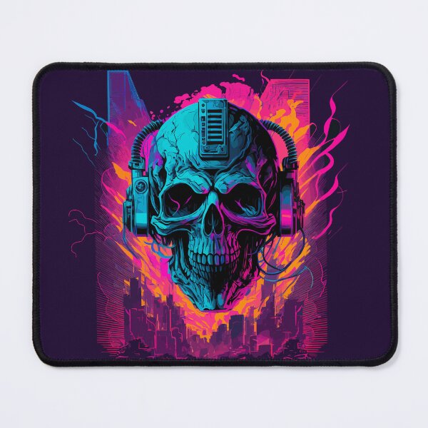 Item preview, Synthwave Cyberpunk Skull Explosion designed and sold by ChasmicArt.