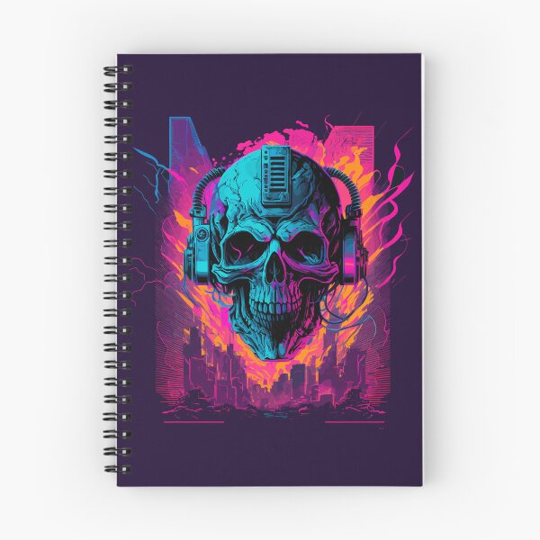 Item preview, Synthwave Cyberpunk Skull Explosion designed and sold by ChasmicArt.