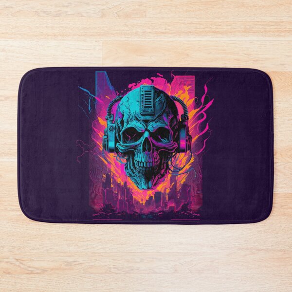 Item preview, Synthwave Cyberpunk Skull Explosion designed and sold by ChasmicArt.