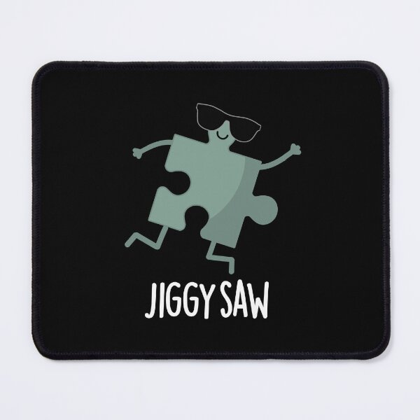 Item preview, Jiggy Saw Funny Dancing Jigsaw Puzzle Pun (Dark BG) designed and sold by punnybone.