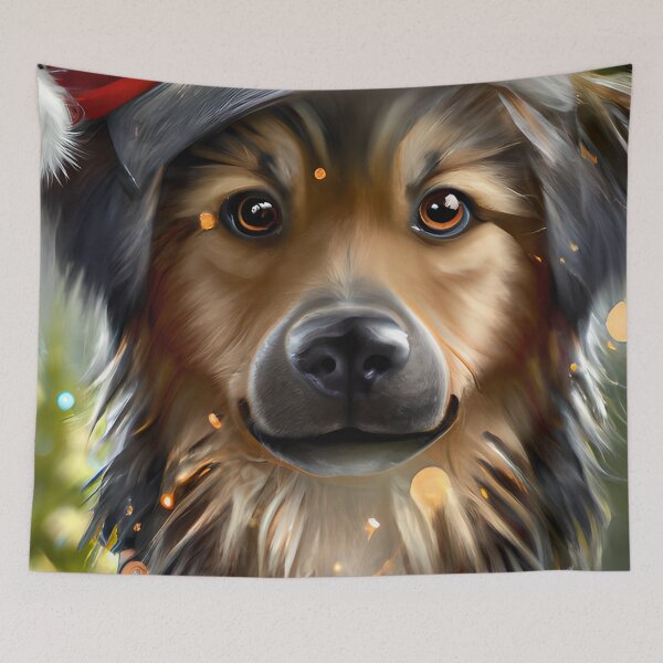Item preview, Christmas Estrela Mountain Dog Wearing A Santa Hat designed and sold by ZenEverAI.