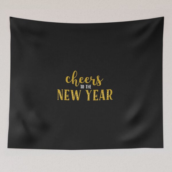 Item preview, CHEERS NEW YEAR QUOTE IN GOLDEN COLOR designed and sold by CreatorWorld29.