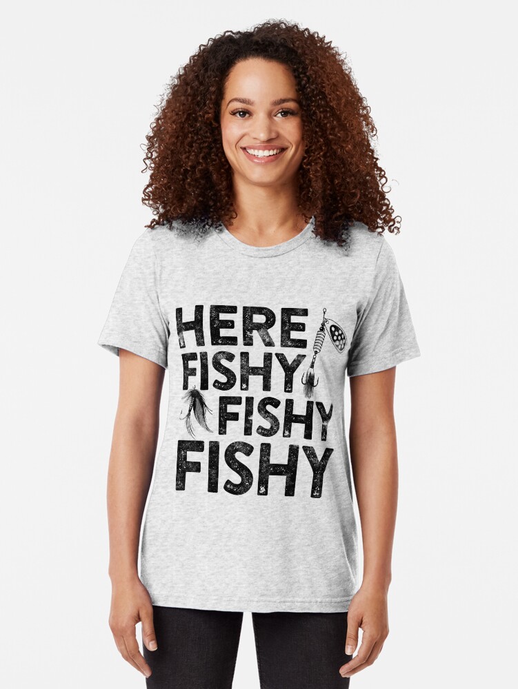 Thumbnail 2 of 7, Tri-blend T-Shirt, Here Fishy Fishy Fishy designed and sold by deepstone.
