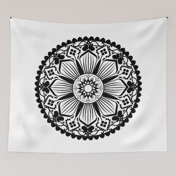 Item preview,  Black And White Mandala Floral Pattern,Circle Mandala design,beautiful mandala designs, designed and sold by Tamas Das.