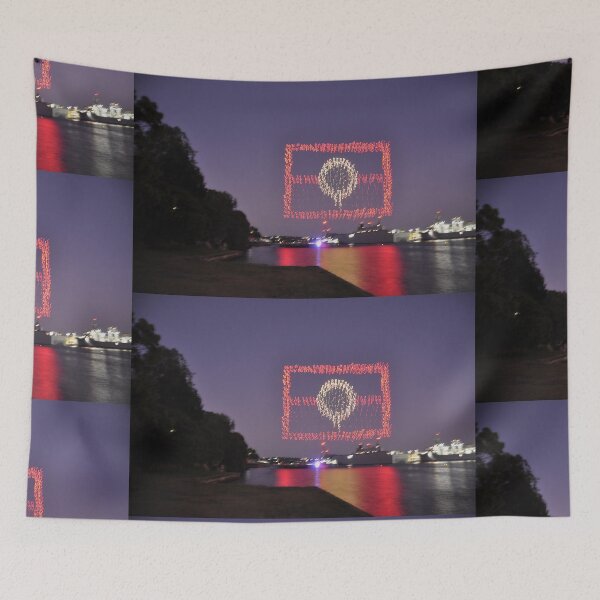 Item preview, Drone Formation Design - Aboriginal Flag,  Australia 20221203 designed and sold by muz2142.