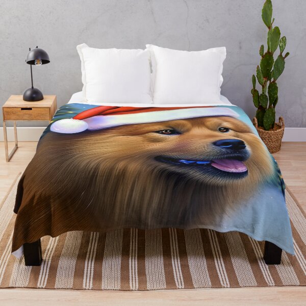 Item preview, Christmas Eurasier Wearing A Santa Hat designed and sold by ZenEverAI.