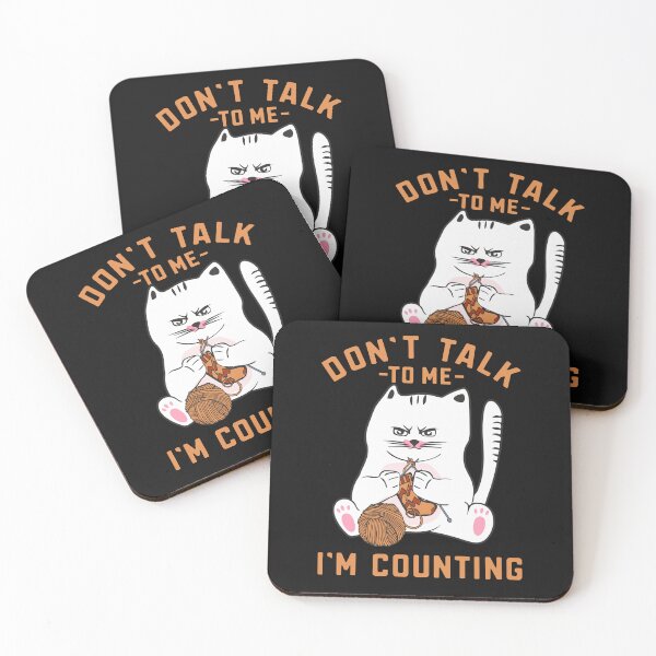 Item preview, Cat Knits Sock Don't Talk To Me I'm Counting Crocheting Funny Cats Lover Gift  designed and sold by alenaz.
