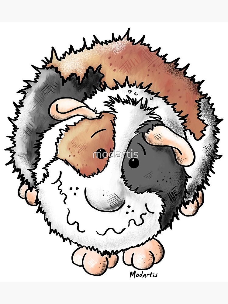 "Cute and fluffy guinea pig - Cartoon - Gift- Guinea Pigs" Art Print by