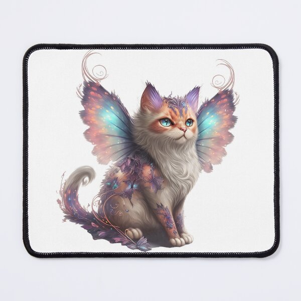 Item preview, Purple and Teal Fairy Cat - Cute Kitty with Butterfly wings - Magical Fairy Cat designed and sold by photo4u2.