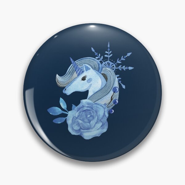 Item preview, Azure blue watercolor unicorn designed and sold by pinkyfish1010.