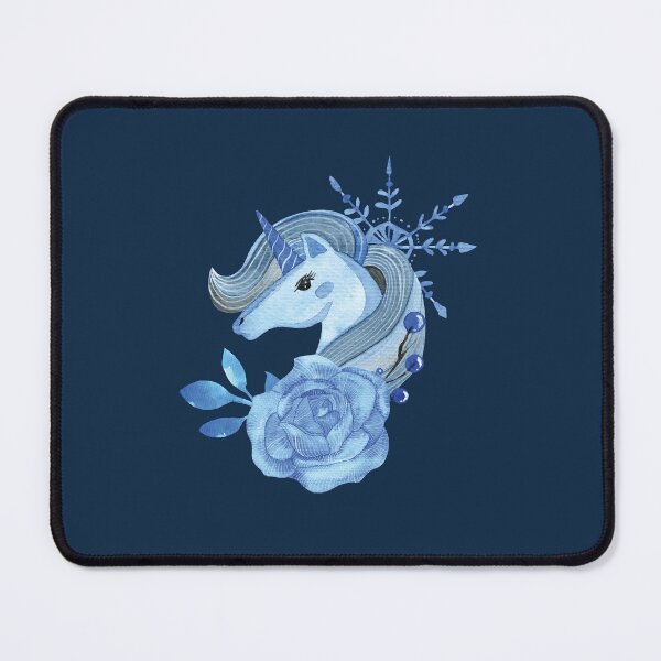 Item preview, Azure blue watercolor unicorn designed and sold by pinkyfish1010.