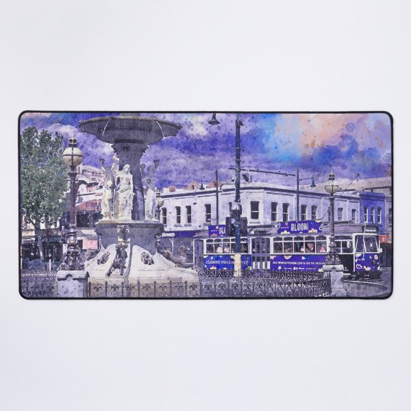 Item preview, Alexandra Fountain and Tourist Tram - Artists Watercolor and Sketch - View Point, Bendigo, Victoria designed and sold by Steven Jodoin.