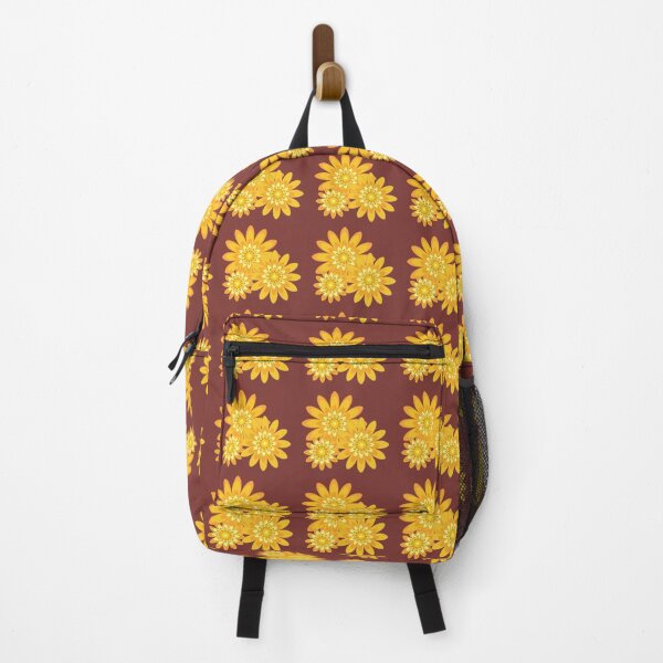 Item preview, golden yellow floral pattern modern design brown designed and sold by Bakkia.