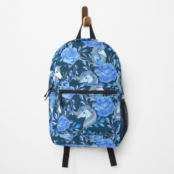 Item preview, Blue floral unicorn pattern designed and sold by pinkyfish1010.