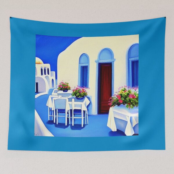 Item preview, Santorini Houses - Painting 7 - Throw Pillows and Prints.  designed and sold by ScatterHub.
