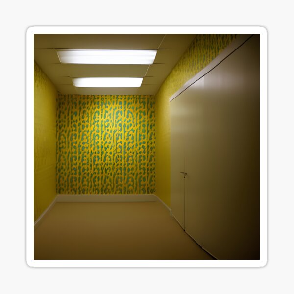 Backrooms endless yellow walls and liminal spaces Sticker for