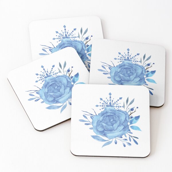 Item preview, Blue aesthetic watercolor rose designed and sold by pinkyfish1010.