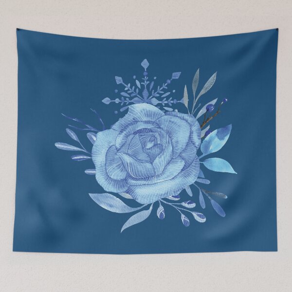 Item preview, Blue aesthetic watercolor rose designed and sold by pinkyfish1010.