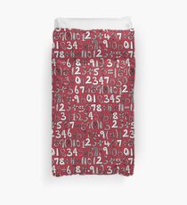 math doodle red Duvet Cover