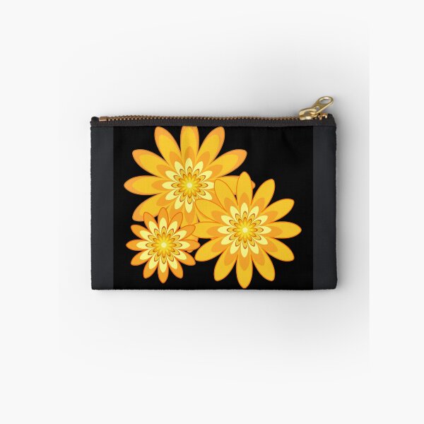 Item preview, golden yellow floral pattern modern design black designed and sold by Bakkia.