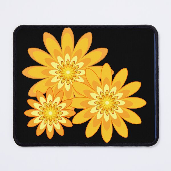 Item preview, golden yellow floral pattern modern design black designed and sold by Bakkia.