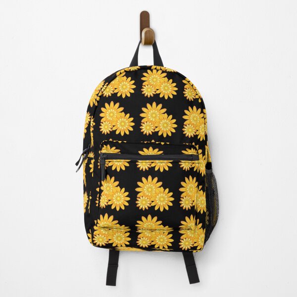Item preview, golden yellow floral pattern modern design black designed and sold by Bakkia.
