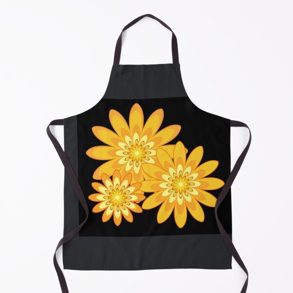 Item preview, golden yellow floral pattern modern design black designed and sold by Bakkia.