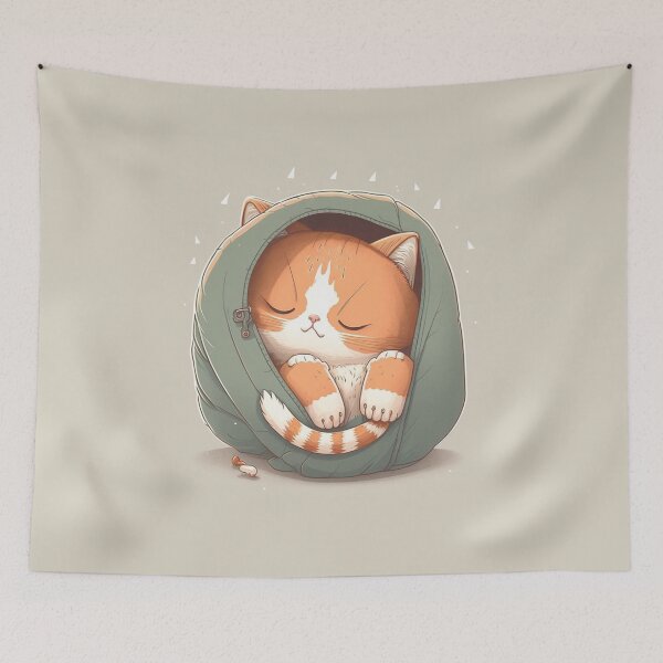 Item preview, very eepy kitten wrapped in a blanket designed and sold by lysabird.