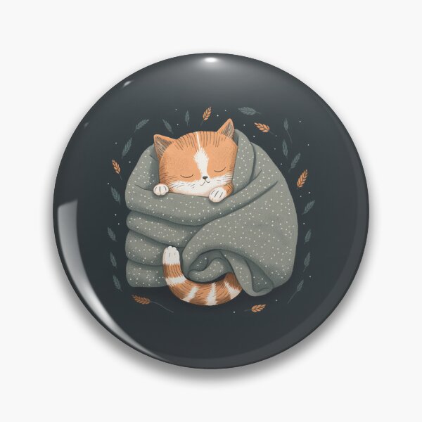 Item preview, cozy eepy kitten wrapped in a blanket designed and sold by lysabird.